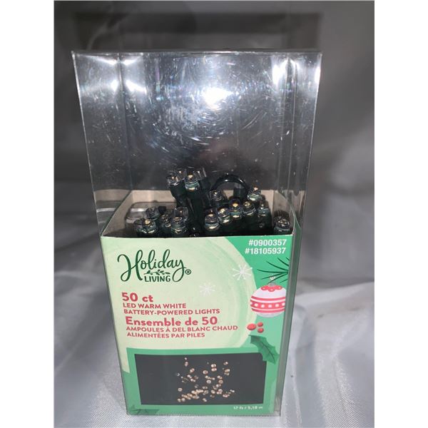 Holiday Living 50 Count Warm White LED Battery Powered Lights