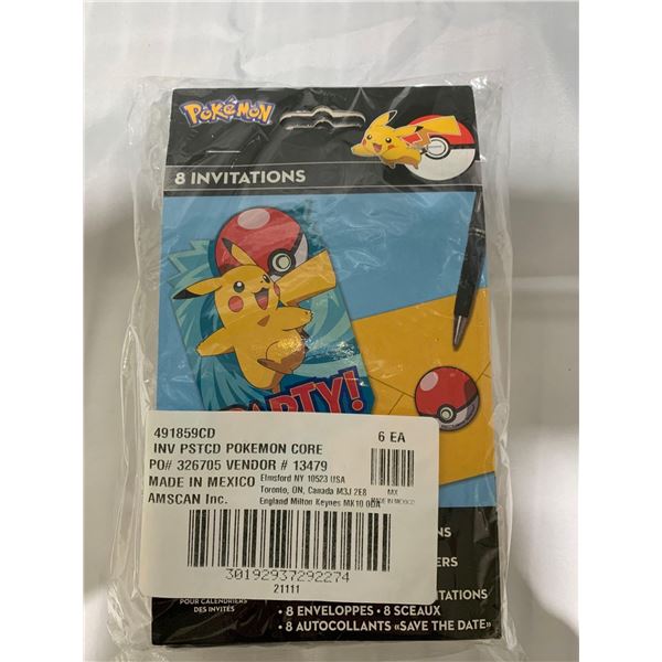 Pokemon Party Invitations 6x8pack