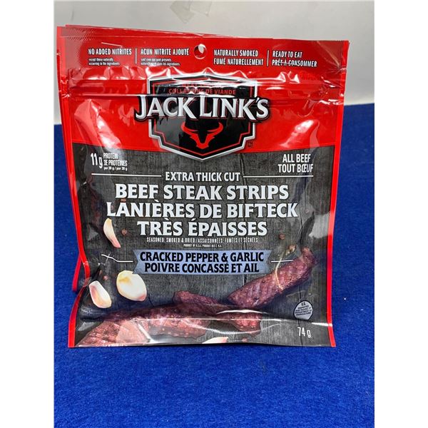 Jack Links Extra thick Cut Beef Steak Strips- Cracked Pepper & Garlic (74g x 3)