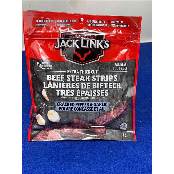Jack Links Extra thick Cut Beef Steak Strips- Cracked Pepper & Garlic (74g x 3)