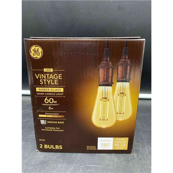 GE LED Vintage Style with Amber Glass (2 x 60w)