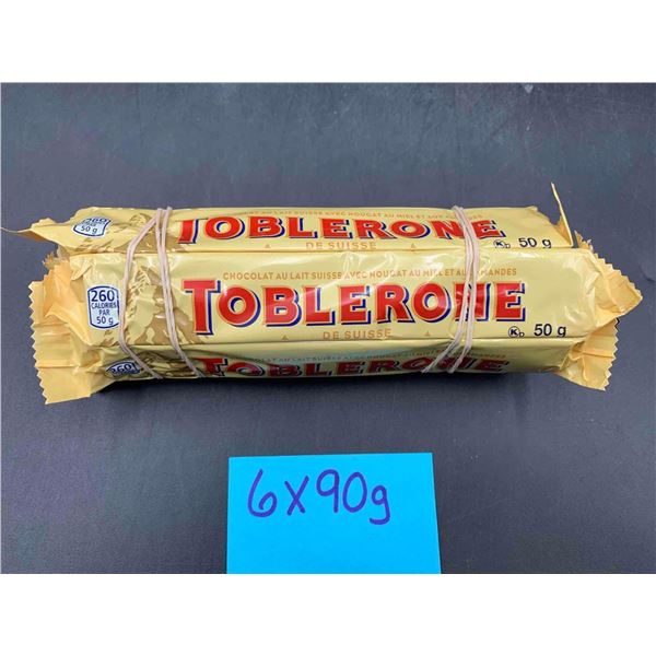 Toblerone Swiss Milk Chocolate with Nougat (6 x 90g)