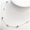 Image 2 : Silver Genuine Gemstones Necklace (~Size 0)