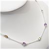 Image 3 : Silver Genuine Gemstones Necklace (~Size 0)