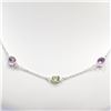 Image 4 : Silver Genuine Gemstones Necklace (~Size 0)