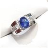 Image 2 : Silver Sapphire(3ct) Ring (~Size 0) (~length 0 inches), Suggested Retail Value $150