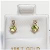Image 1 : 10K Yellow Gold Peridot(0.4ct) Diamond(0.06ct) Earrings (~Size 0) (~length 0 inches), Suggested Reta