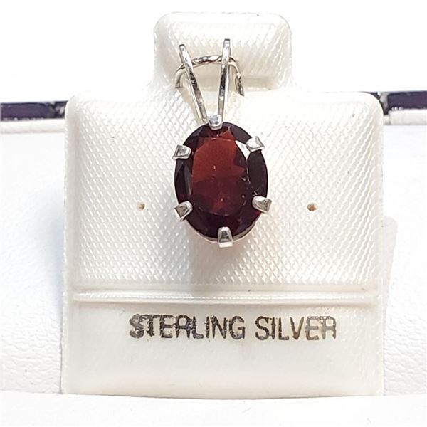 Silver Garnet(1.8ct) Pendant (~Size 0) (~length 0 inches), Suggested Retail Value $40