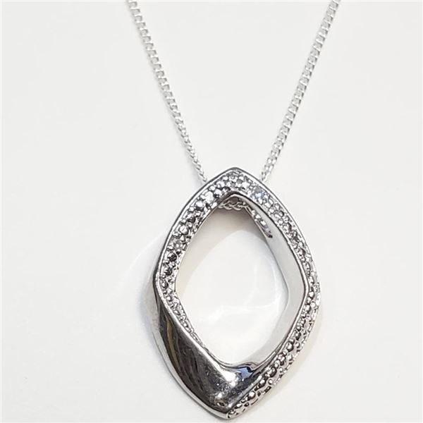 Silver Diamond Necklace (~Size 0) (~length 0 inches), Suggested Retail Value $100