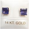 Image 1 : 10K Yellow Gold Iolite Earrings (~Size 0) (~length 0 inches), Suggested Retail Value $100
