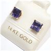 Image 2 : 10K Yellow Gold Iolite Earrings (~Size 0) (~length 0 inches), Suggested Retail Value $100