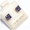 Image 3 : 10K Yellow Gold Iolite Earrings (~Size 0) (~length 0 inches), Suggested Retail Value $100