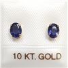 Image 1 : 10K Yellow Gold Iolite Earrings (~Size 0) (~length 0 inches), Suggested Retail Value $100