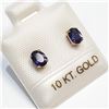 Image 2 : 10K Yellow Gold Iolite Earrings (~Size 0) (~length 0 inches), Suggested Retail Value $100