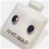 Image 3 : 10K Yellow Gold Iolite Earrings (~Size 0) (~length 0 inches), Suggested Retail Value $100