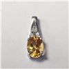 Image 1 : Silver Citrine & Diamond Pendant (~Size 0) (~length 0 inches), Suggested Retail Value $160