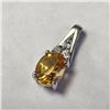 Image 3 : Silver Citrine & Diamond Pendant (~Size 0) (~length 0 inches), Suggested Retail Value $160
