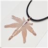 Image 3 : Natural Leaf With Leather Chord Necklace (~Size 0) (~length 0 inches), Suggested Retail Value $40