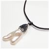 Image 2 : Silver Freeform Fresh Water Pearl & Crystal Necklace (~Size 0) (~length 0 inches), Suggested Retail 