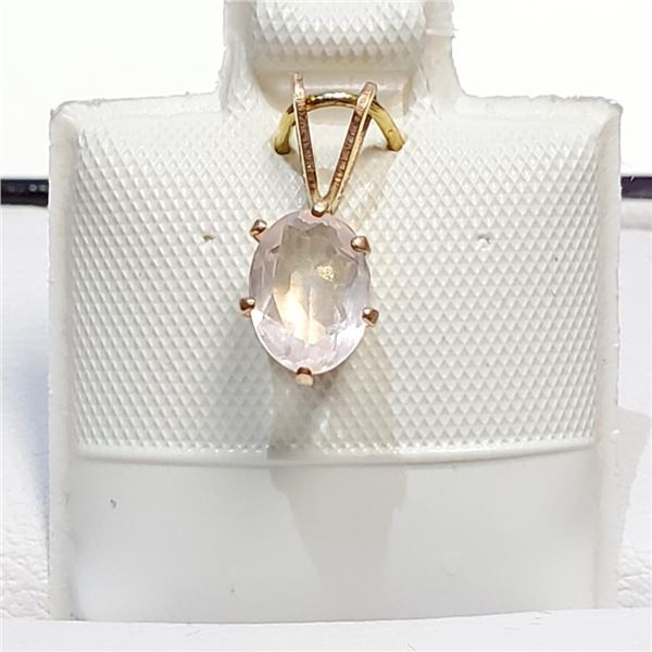 Rose Quartz(0.8ct) Gold Filled Pendant (~Size 0) (~length 0 inches), Suggested Retail Value $30