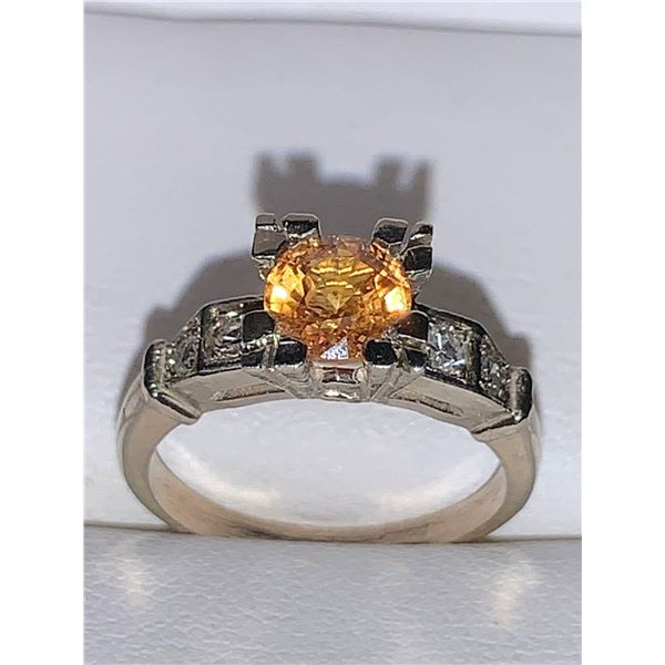 Natural rare Padparadscha Sapphire & Diamond 1.52 Carat Ring with Certificate Value $6,900.00