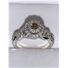 Image 1 : Ladies 14K Whote Gold Natural Diamond .96 Carat Cluster ring with Certificate Value $9,500.00
