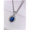 Image 2 : Blue Oval cut Sapphire style Cluster Pendant & Chain Set