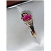 Image 2 : Ladies 10K Gold Oval Cut .57 Carat Natural Ruby with Diamonds Dress Ring with Appraisal Certificate 