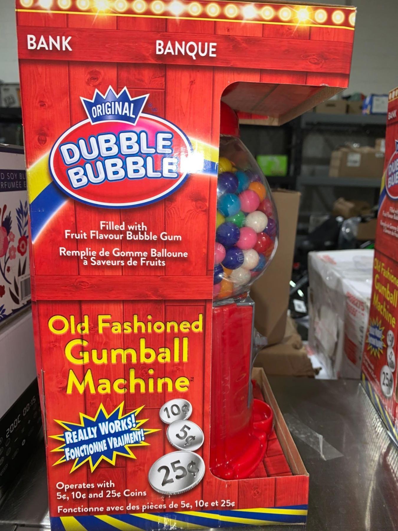 Dubble Machine Dubble Bubble Old Fashioned Gumball Machine filled with Fruit Flavored Gum