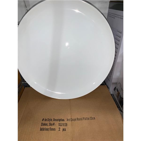 Jord Coupe Round Platter White 13" Lot of 2