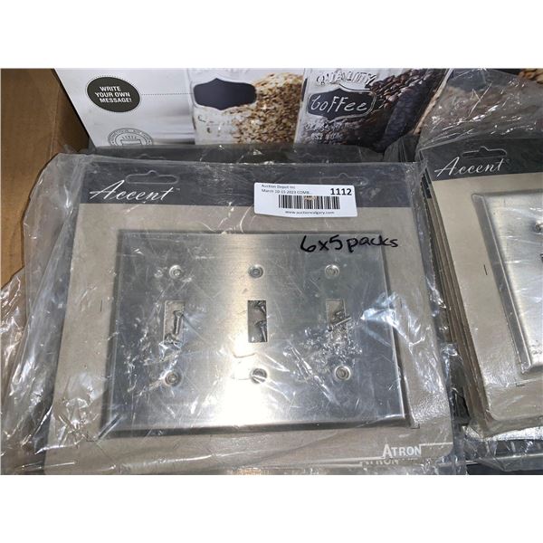 Accent 3 gang Switch Plate Satin Nickle 5per pack x's 6 Packs
