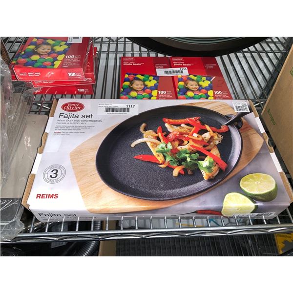 Remy Olivier Fajita Set 3pcs Soild Cast Iron