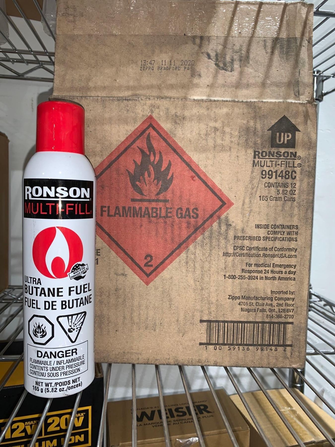 Ronson Multi-Fill Ultra Butane Fuel 12 x 165gram cans