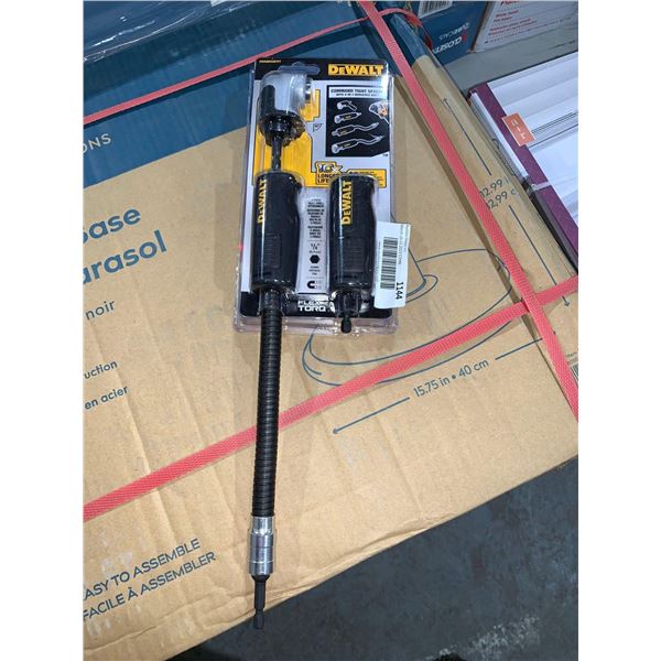 DEWALT Right Angle Drill Adaptor, FlexTorq, 4-in-1 System, Compact, Straight Flexible Shaft, 12-Inch