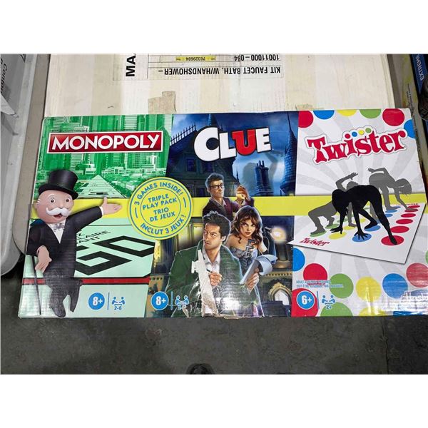 3 in 1 Board Game Set Monopoly / Clue / Twister 3 in 1 Board Game Set Monopoly / Clue / Twister