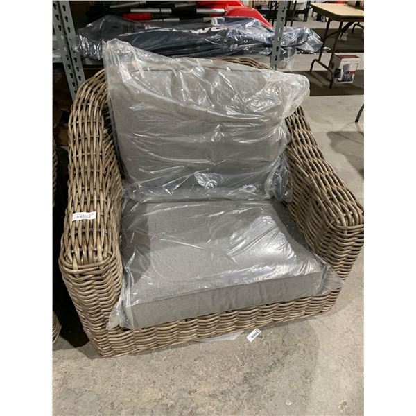 NEW Allen + Roth Wicker Swivel Rocker Patio Chair