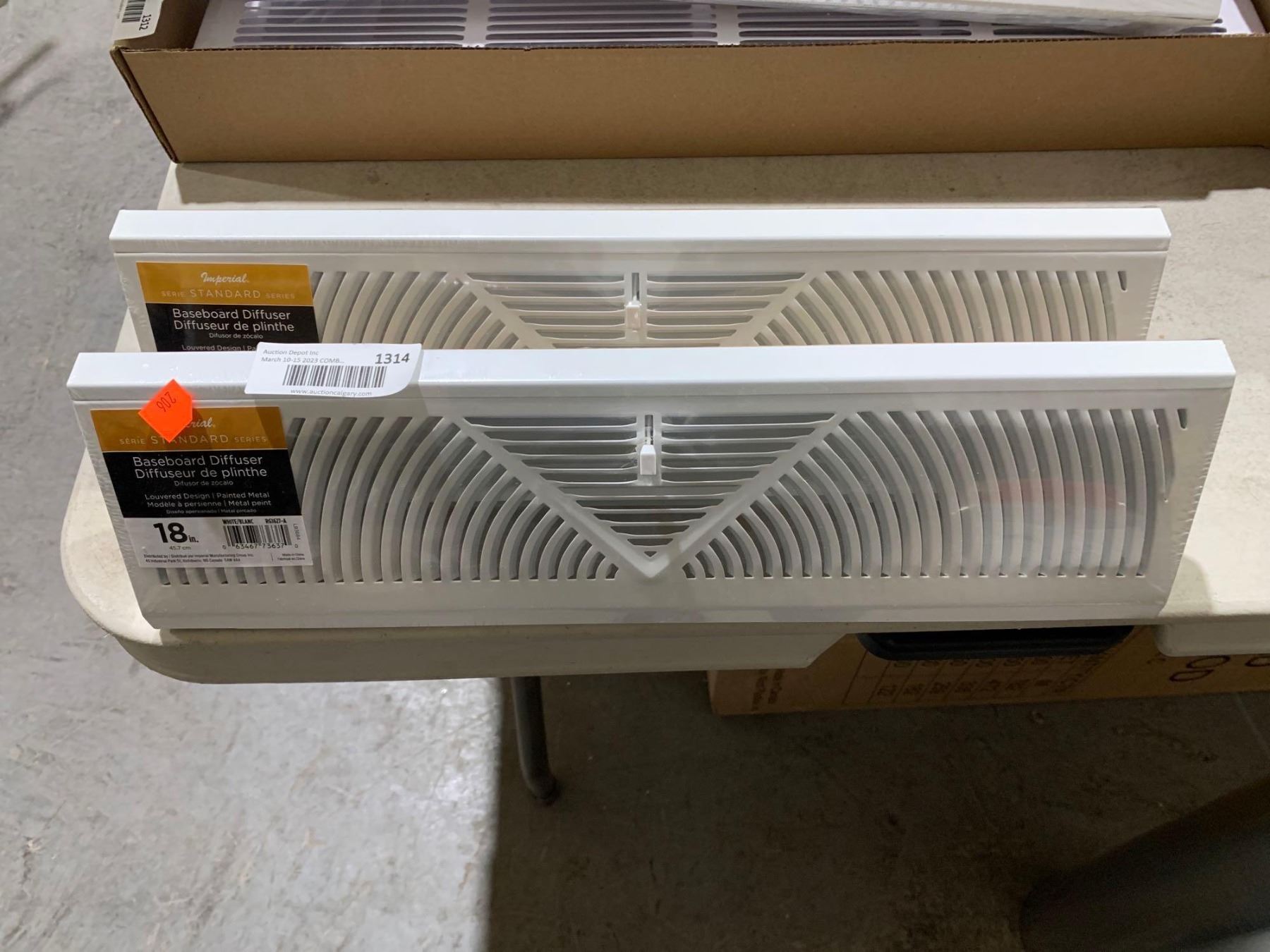 Lot of 2 - Imperial Standard Baseboard Diffuser 18" - White