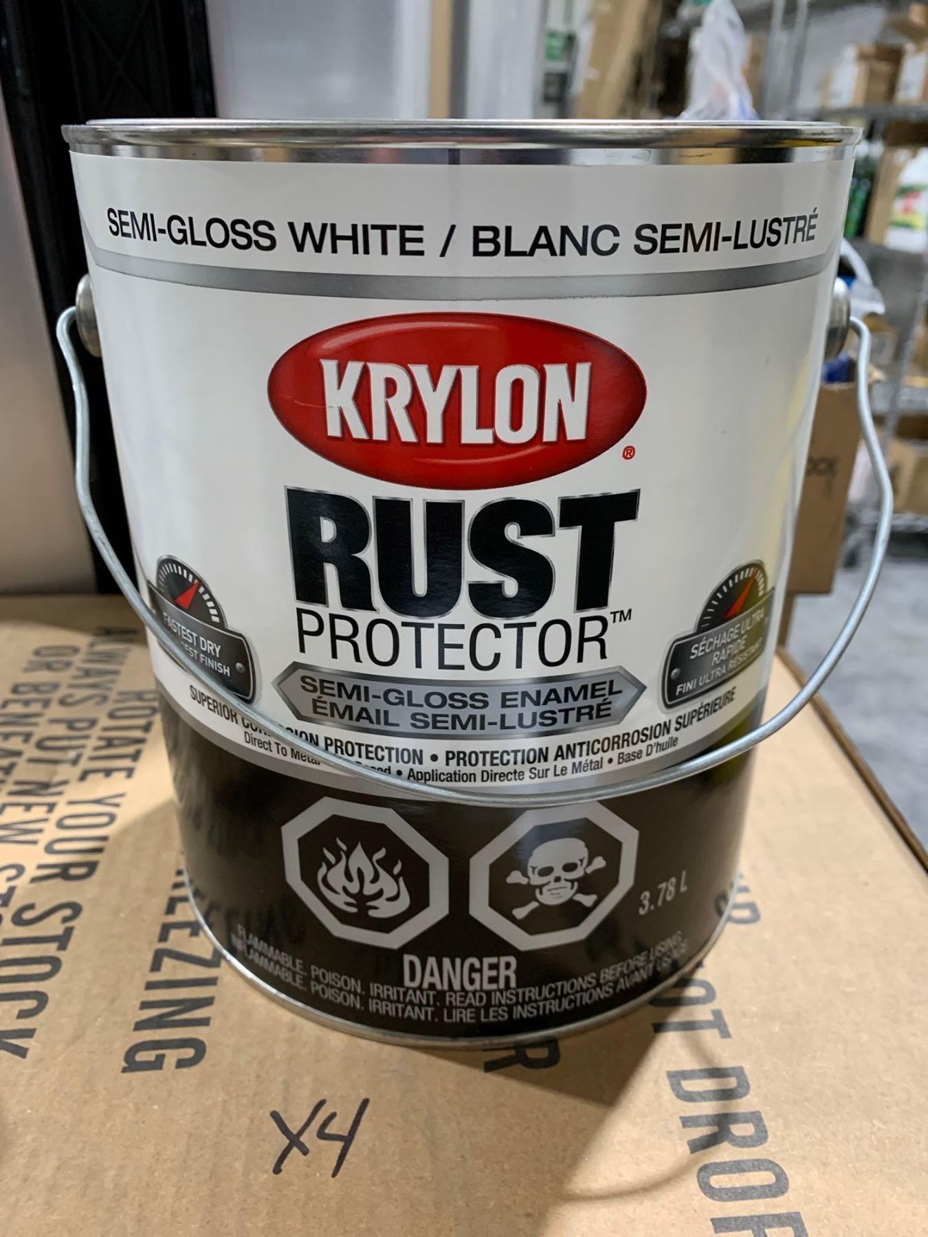 Krylon Semi-Gloss White Rust Protector Semi-Gloss Enamel 4x3.78ml