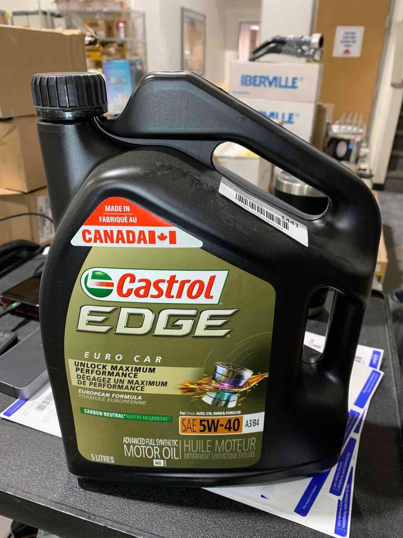 Castrol Edge Euro Guard European Formula SAE 5W-40 Motor Oil 5L
