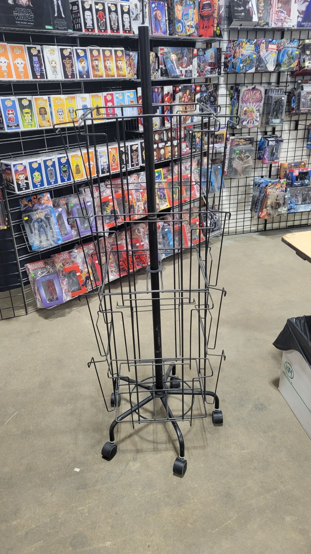 Black 4 Sided Spinning Rack on Wheels * OFFSITE ITEM - Bodnarus ...