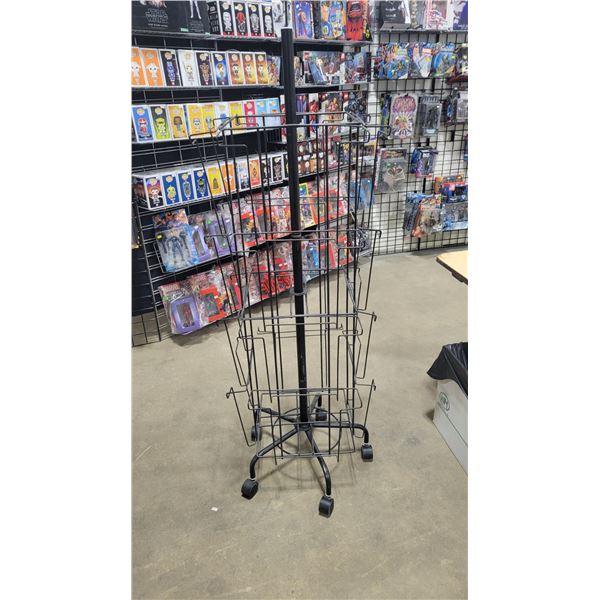 Black 4 Sided Spinning Rack on Wheels * OFFSITE ITEM