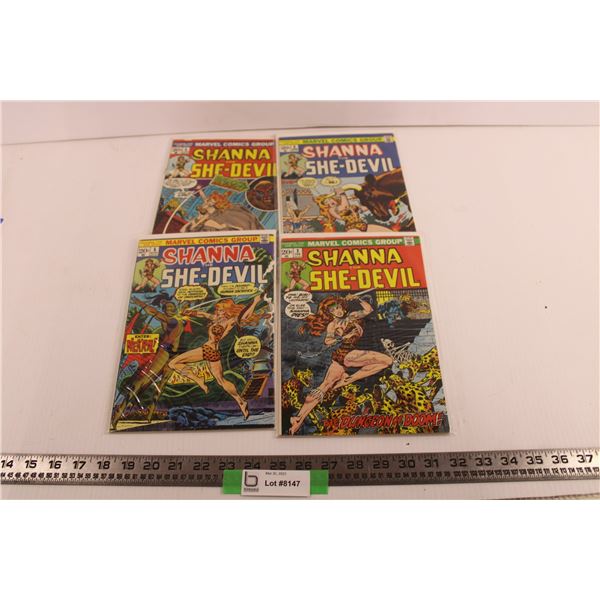 (4) Marvels 'Shanna the She-Devil' Comic Books (20 Cents Each)