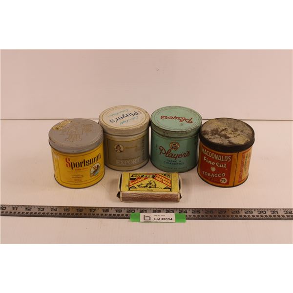 Variety of Tobacco Tins with Matchbox