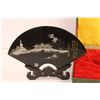 Image 2 : Chinese Fan Shaped Plaque with Stand & Box