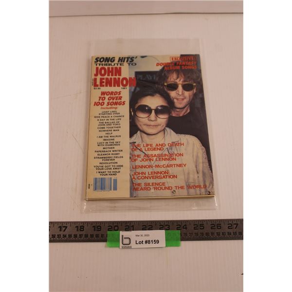 1961 'SONG HITS - Tribute to John Lennon' Magazine with 100 Hits