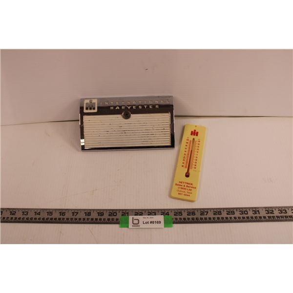 International Harvester Chrome Grill Front + Outlook, Sask Thermometer