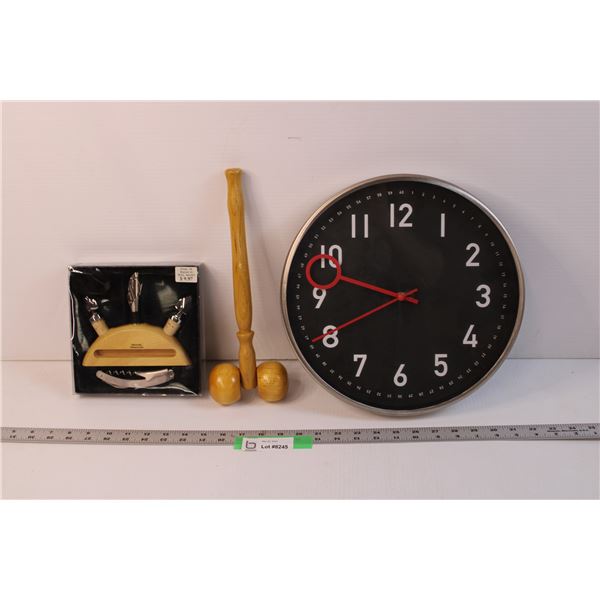 Lot of Misc. Items - Clock, Corkscrew