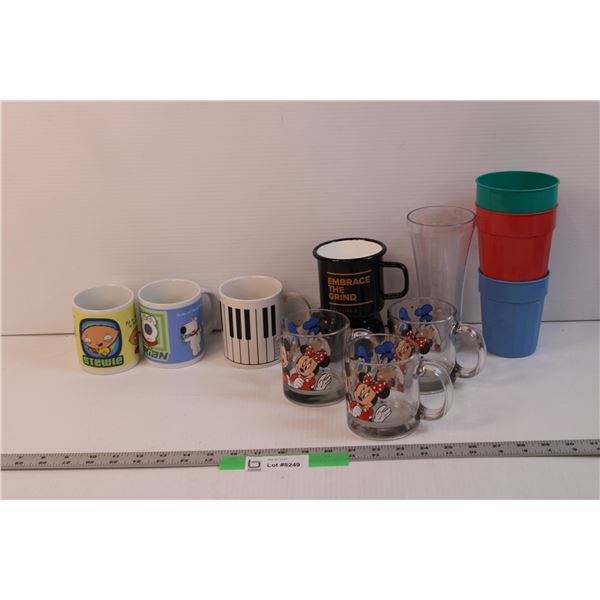 Lot of Assorted Cups and Mugs