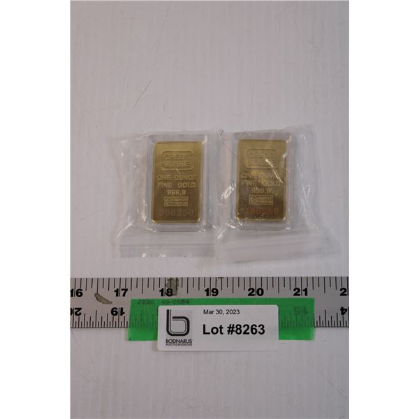 (2) Fantasy Gold Bars