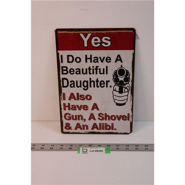 Tin Metal Novelty Sign